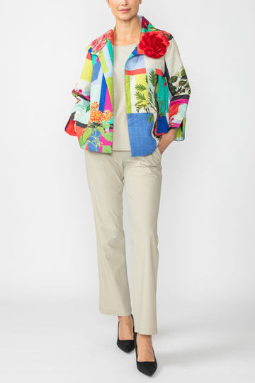 Multi Print Open Jacket
